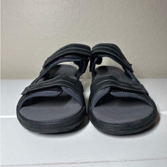 Orthofeet Gemini 566 Black Leather Orthopedic Sandals Men’s 11 2E Wide Comfort - Picture 3 of 10